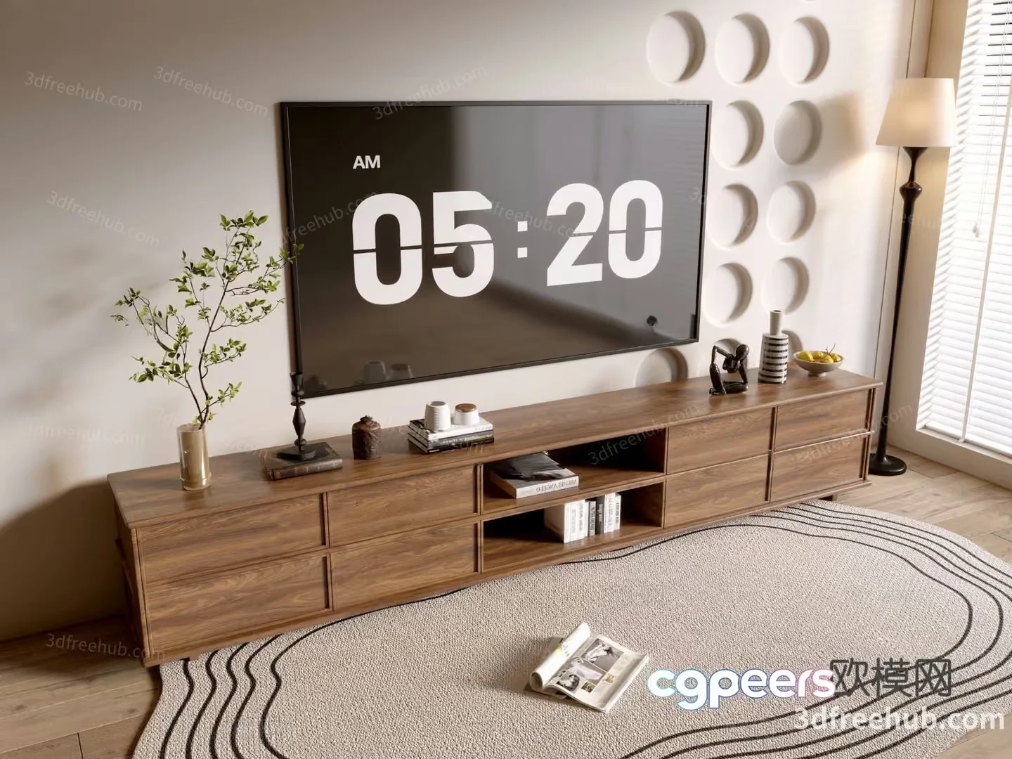 Modern Living Room 3D Model – 22284 – VRAY Render