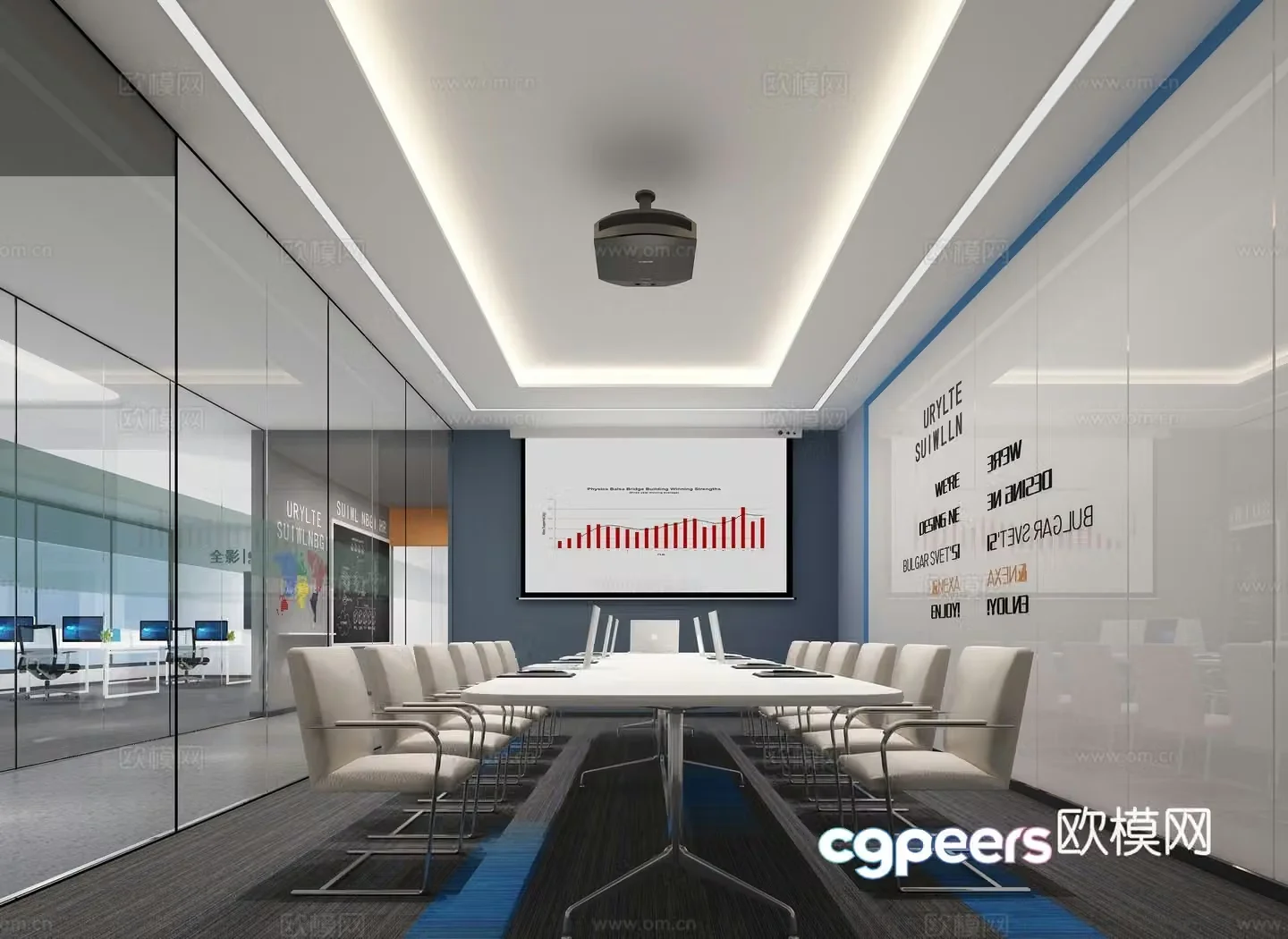 Modern conference room 3d model