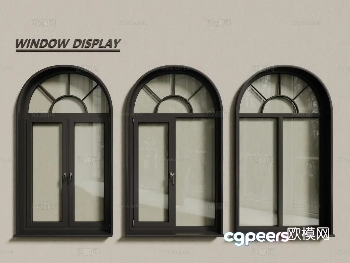 European style windows aluminum alloy windows casement windows floor-to-ceiling windows arched windows 3D model