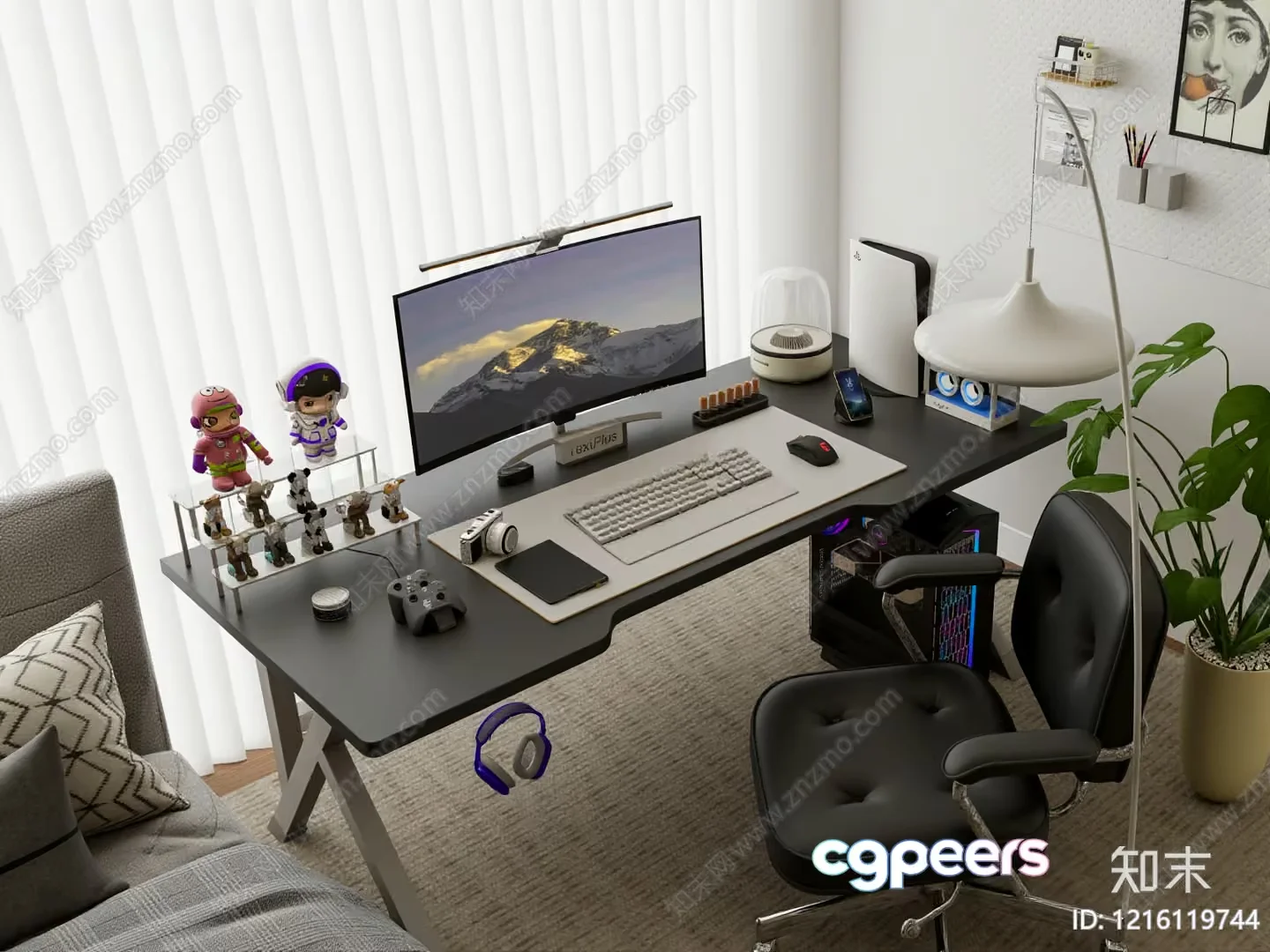 Cozy Home Office 3D Model – 11964 – VRAY Render