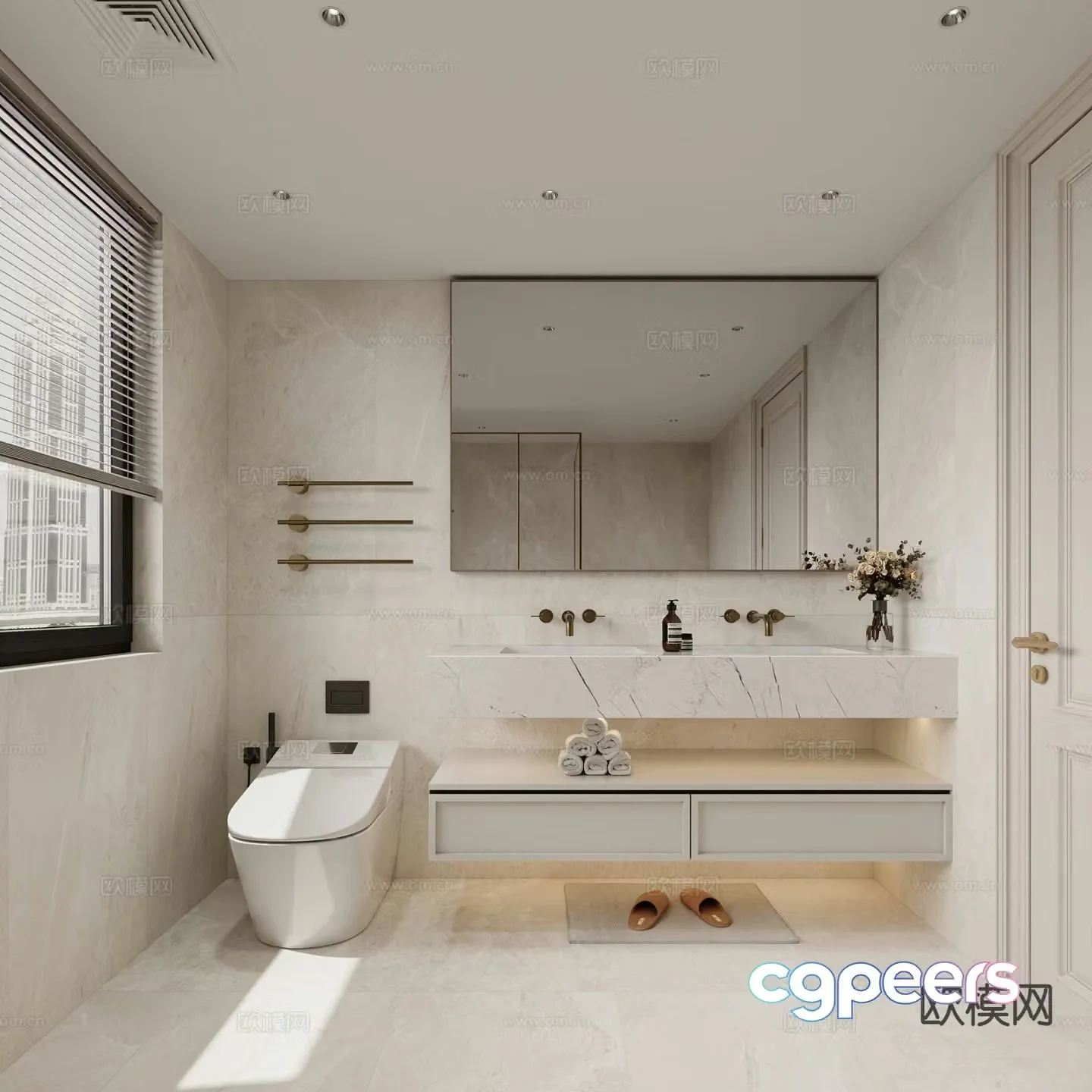 Modern bathroom toilet 3d model