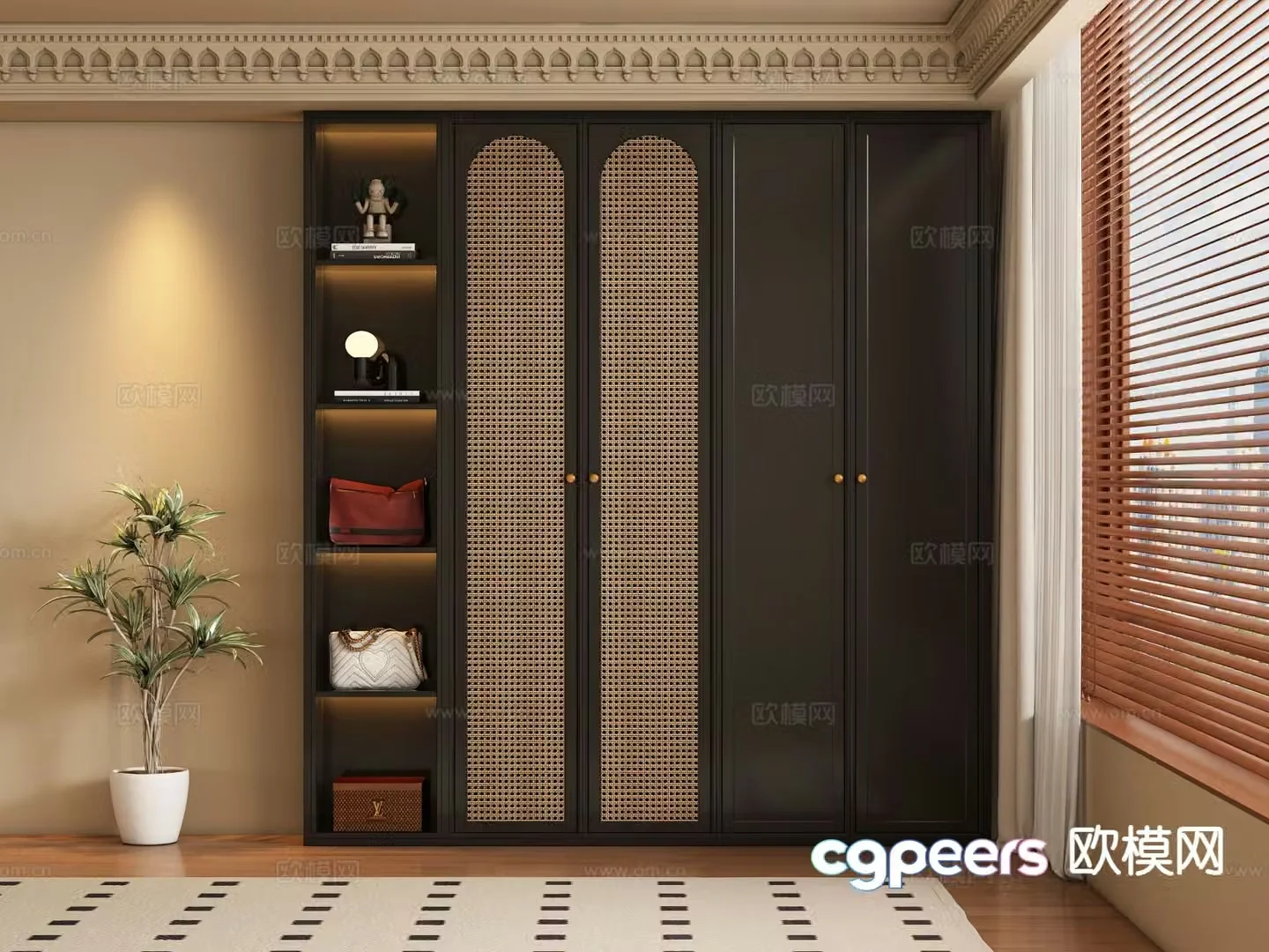 Medieval style wardrobe 3d model