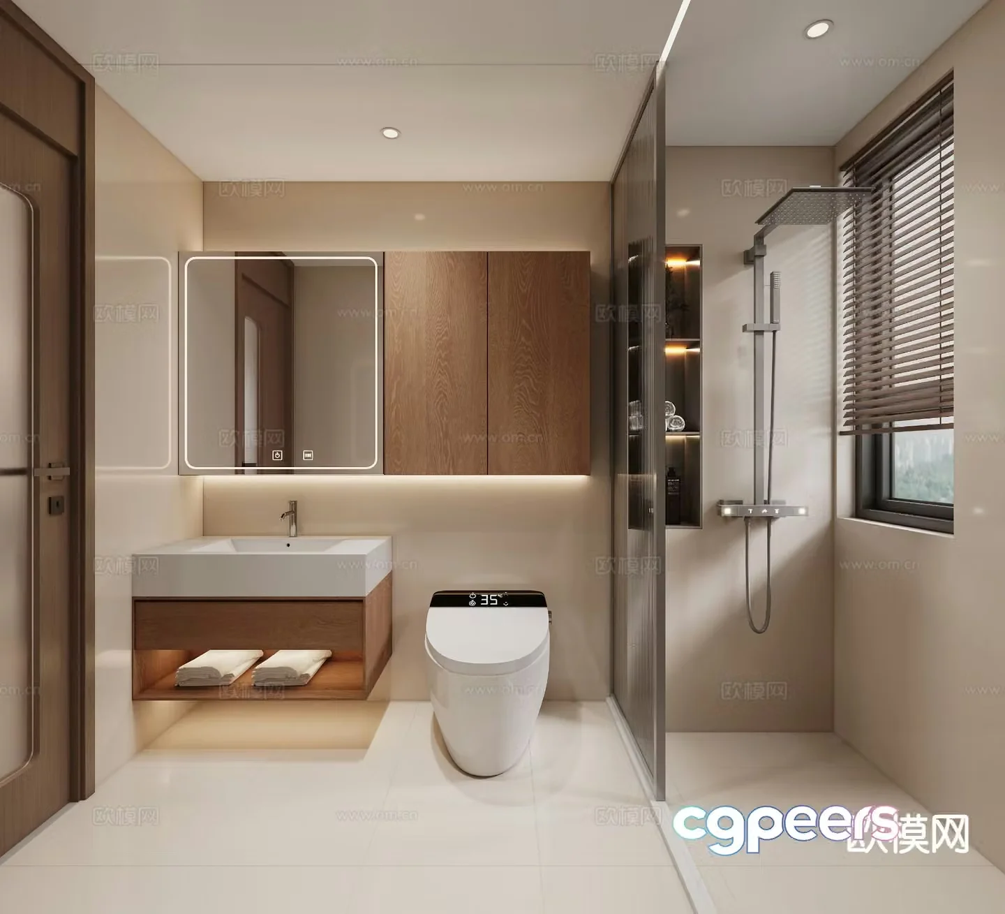 New Chinese style bathroom bathroom 3d model