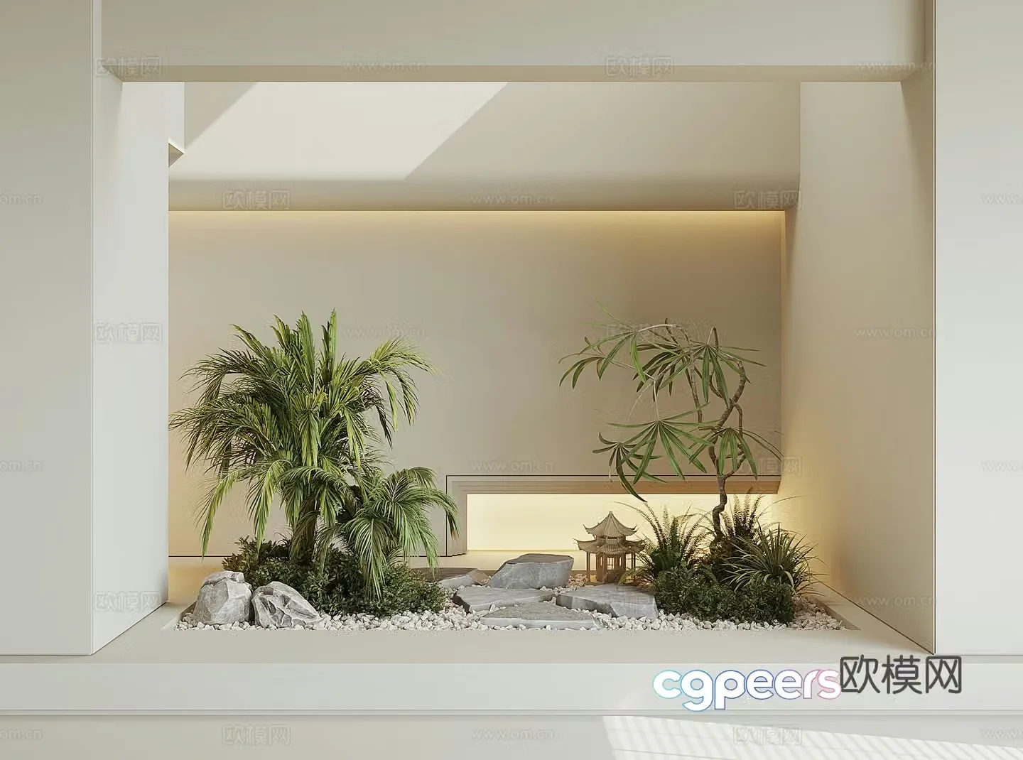 Modern houseplant landscape 3d model
