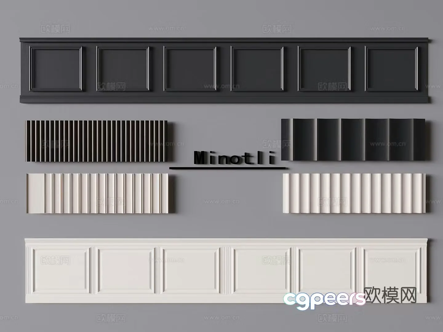Wall panel tooling siding siding cream texture board wall trim panel 3D model