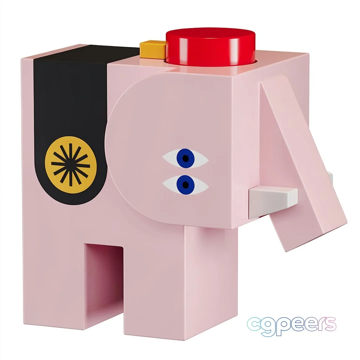 A Pink Toy Elephant 3D Model – 23295 – VRAY Render