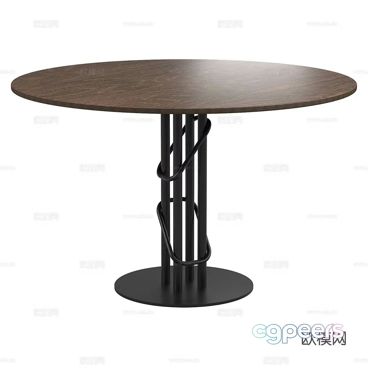 Nordic round dining table 3d model