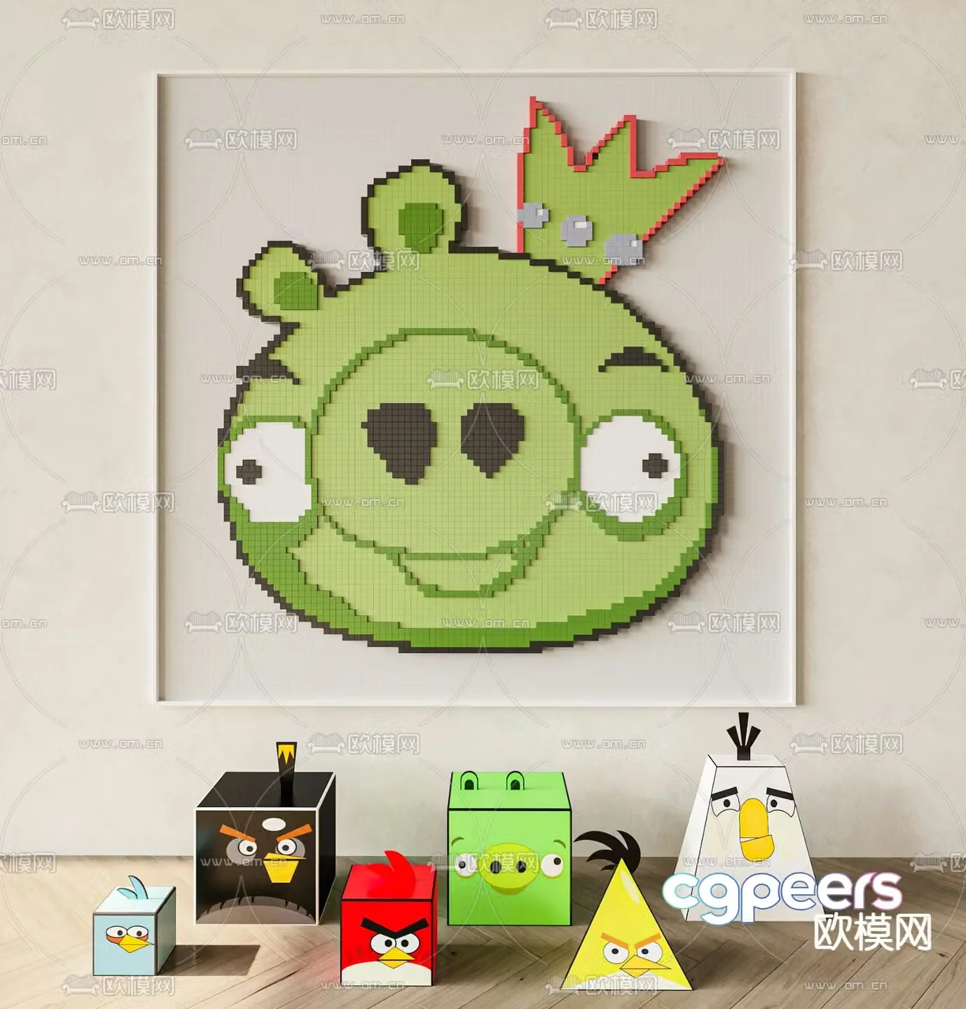 Angry birds toy ornaments 3d model