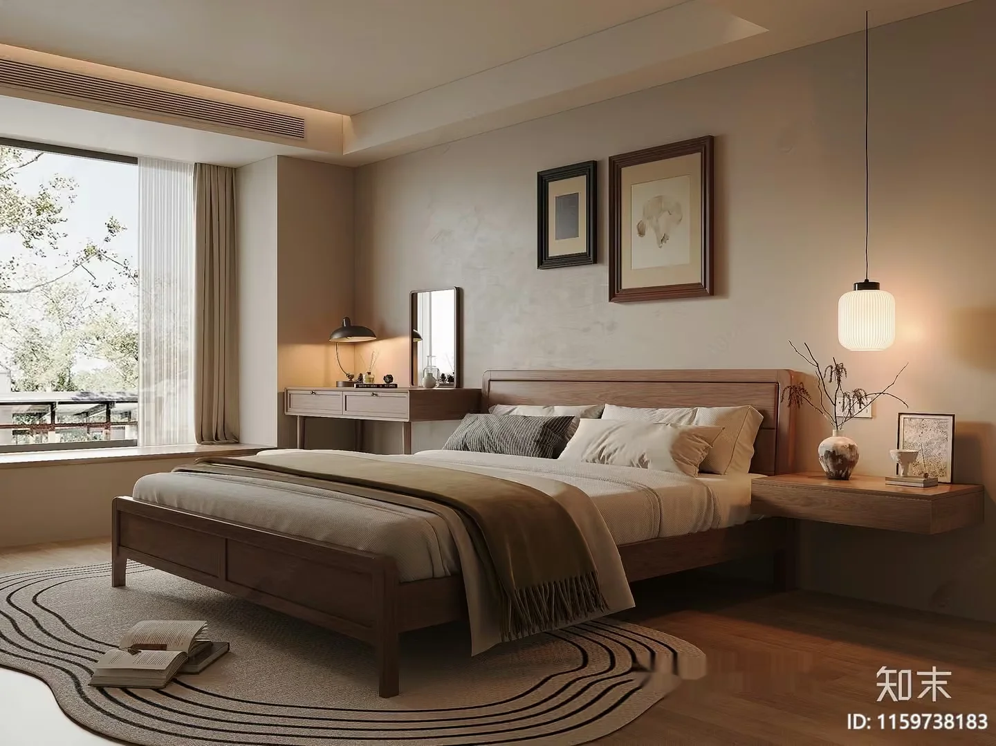 Cozy Modern Bedroom 3D Model – 6504 – VRAY Render