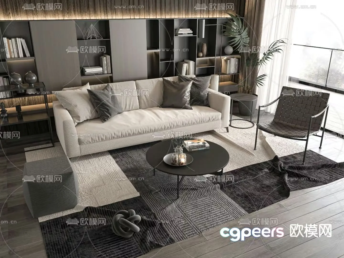 Modern sectional sofa 3d model