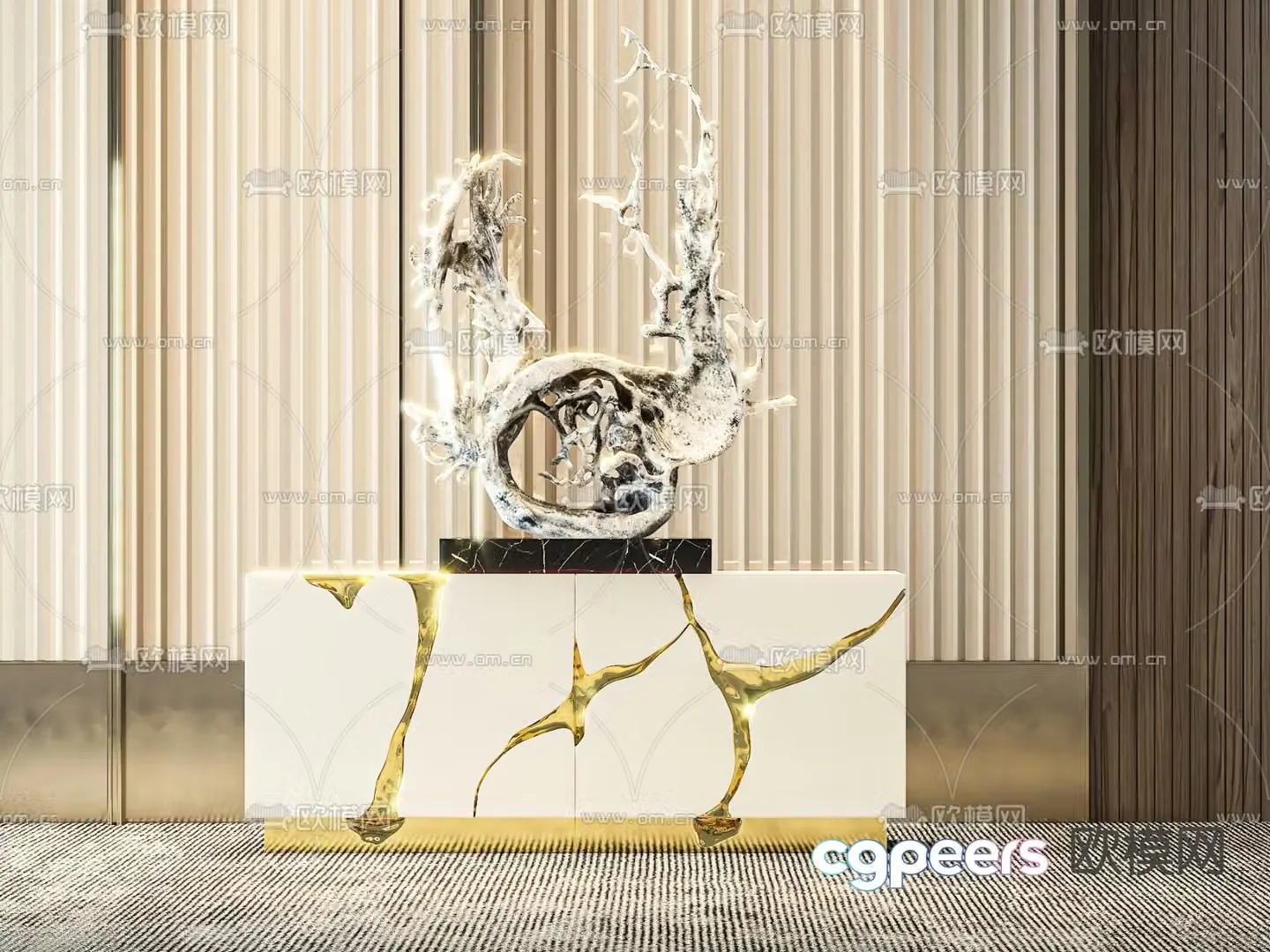 Light luxury style end viewing platform 3D model
