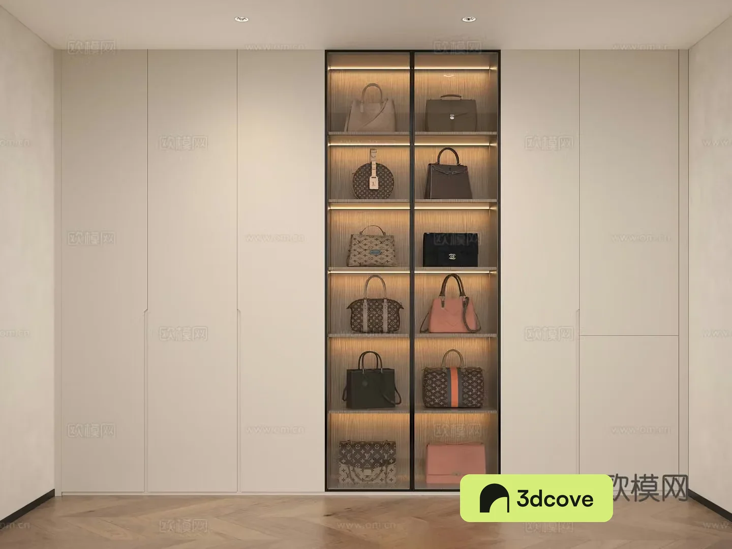 Modern minimalist wardrobe Modern dark handle wardrobe Modern flat wardrobe Glass wardrobe Bag Showcase