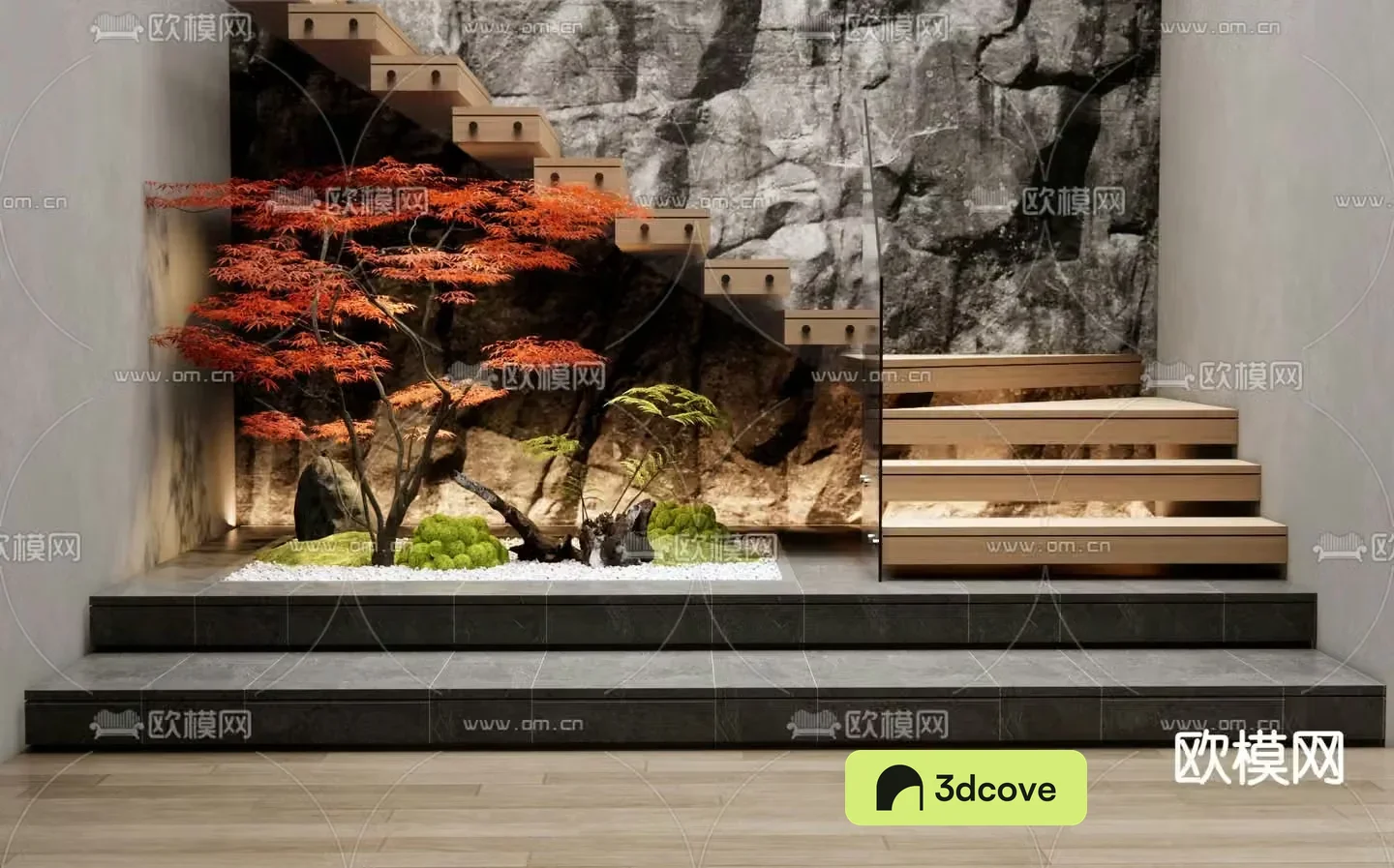 Stairwell landscaping courtyard sketch