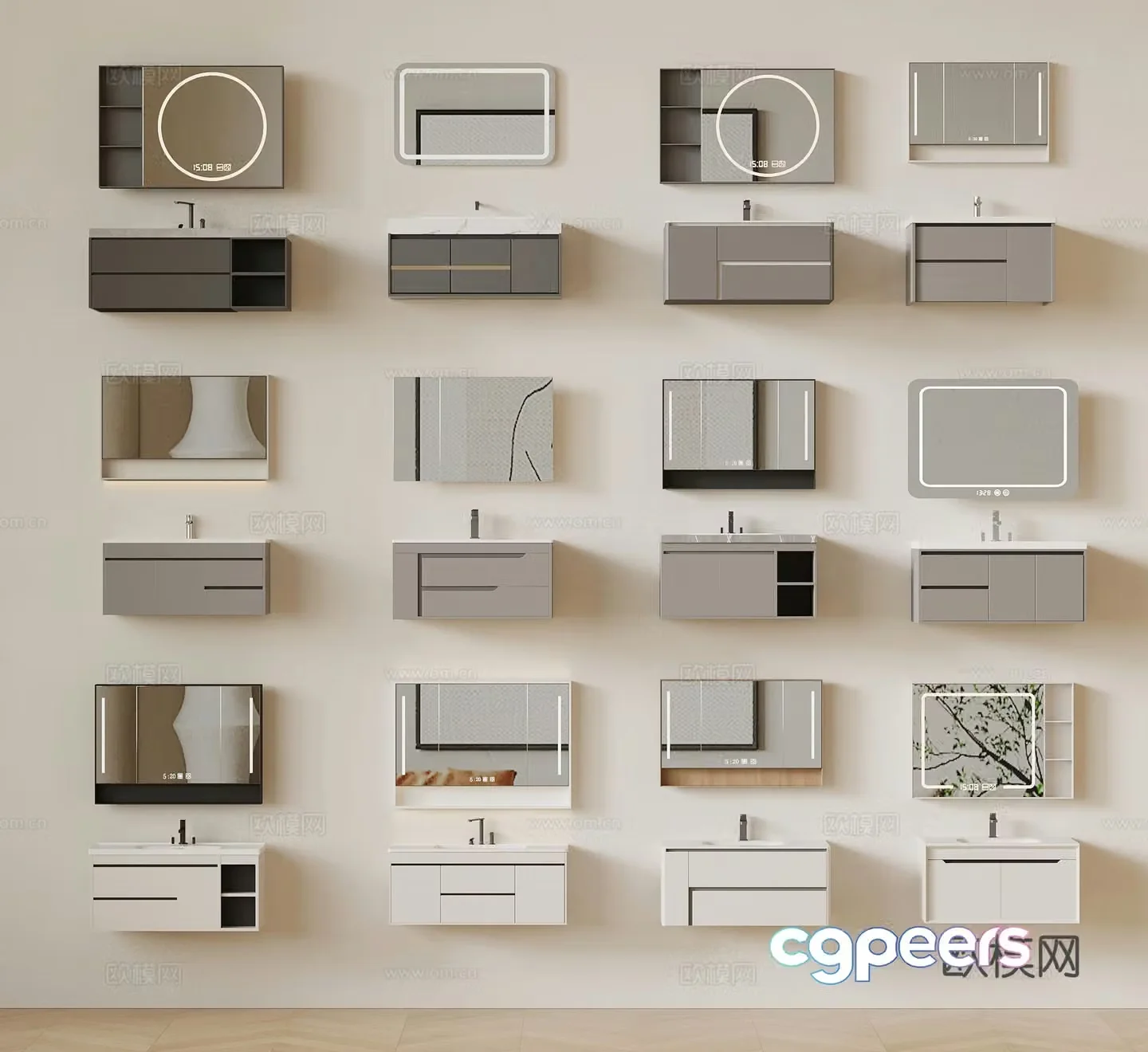 Modern bathroom cabinet 3d model