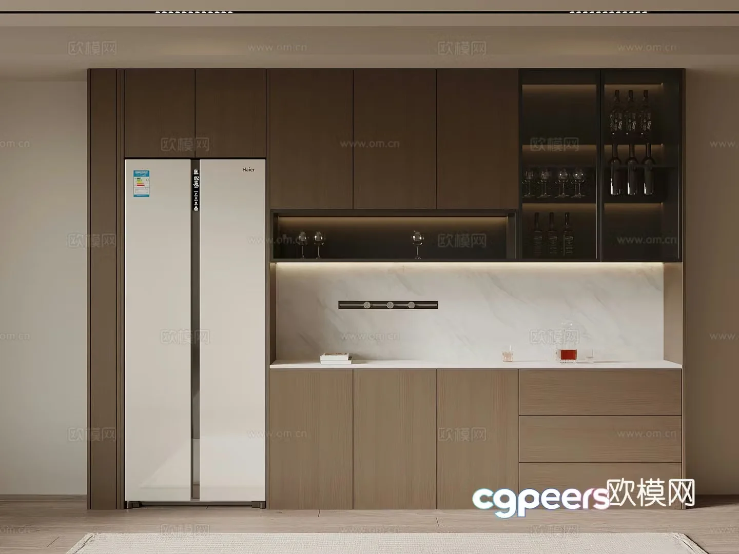Modern Italian wine cabinet sideboard 3D model