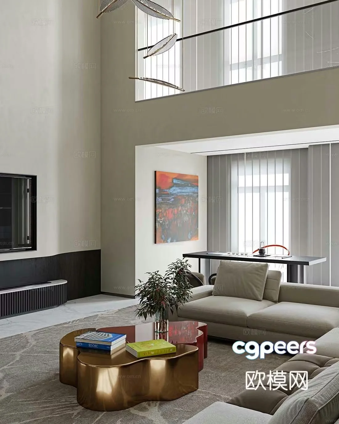 Multi-person sofa corner sofa 3d model