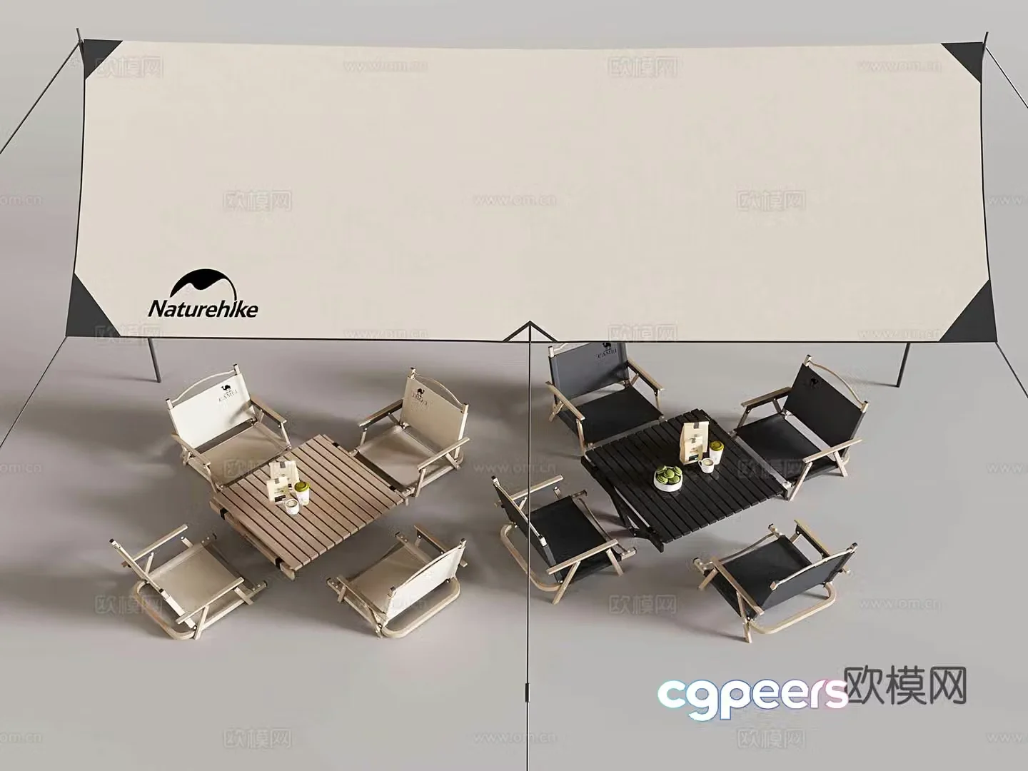 Outdoor tables and chairs camping tables and chairs 3d model