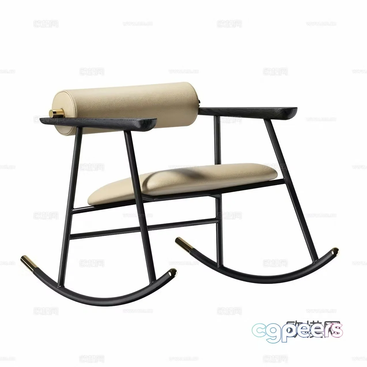 New Chinese style leisure chair rocking chair 3d model