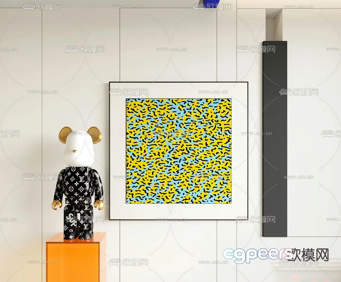 Abstract painting Hanging painting Decorative painting 3d model