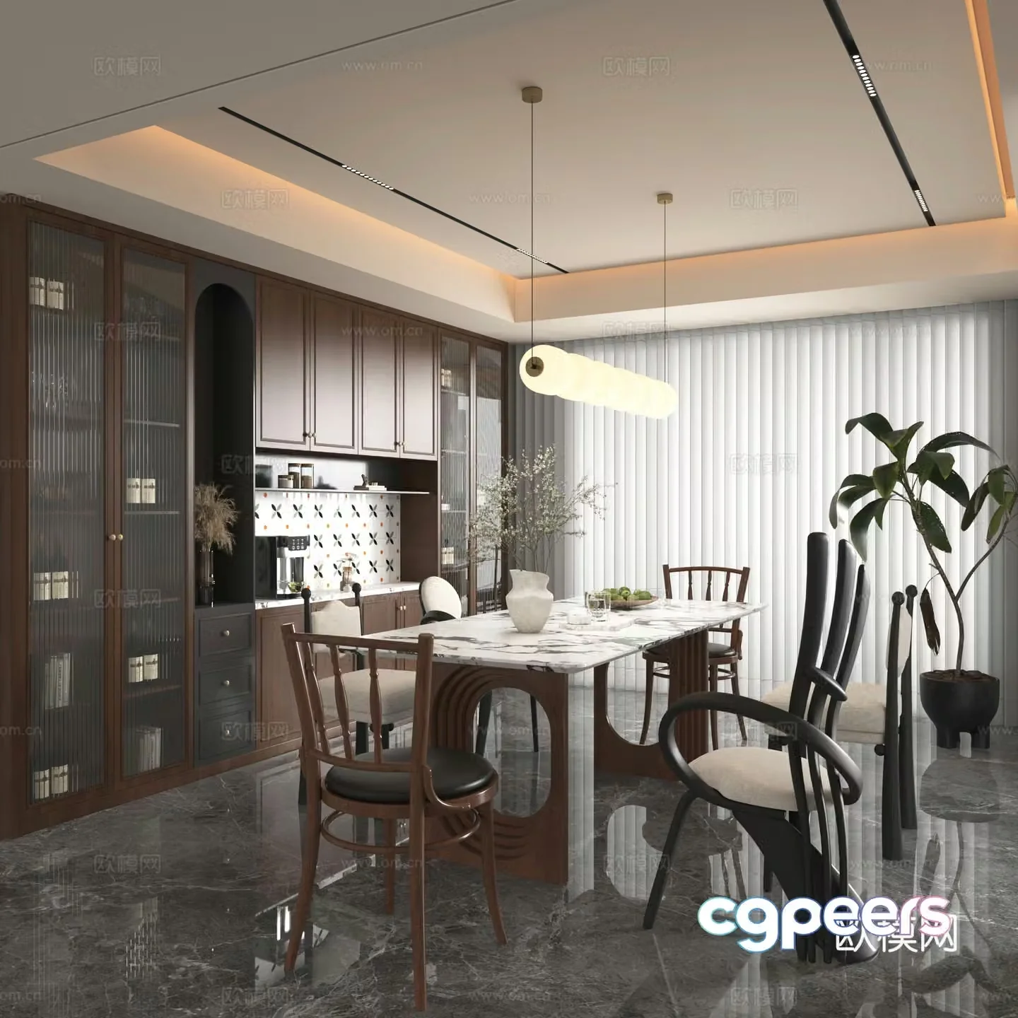 Modern restaurant 3d model