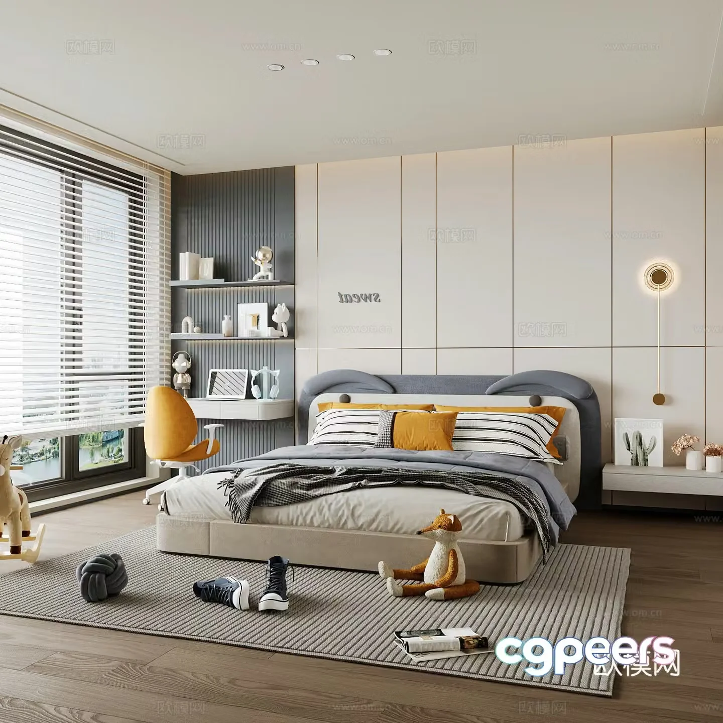 Modern children’s room boy’s room 3d model