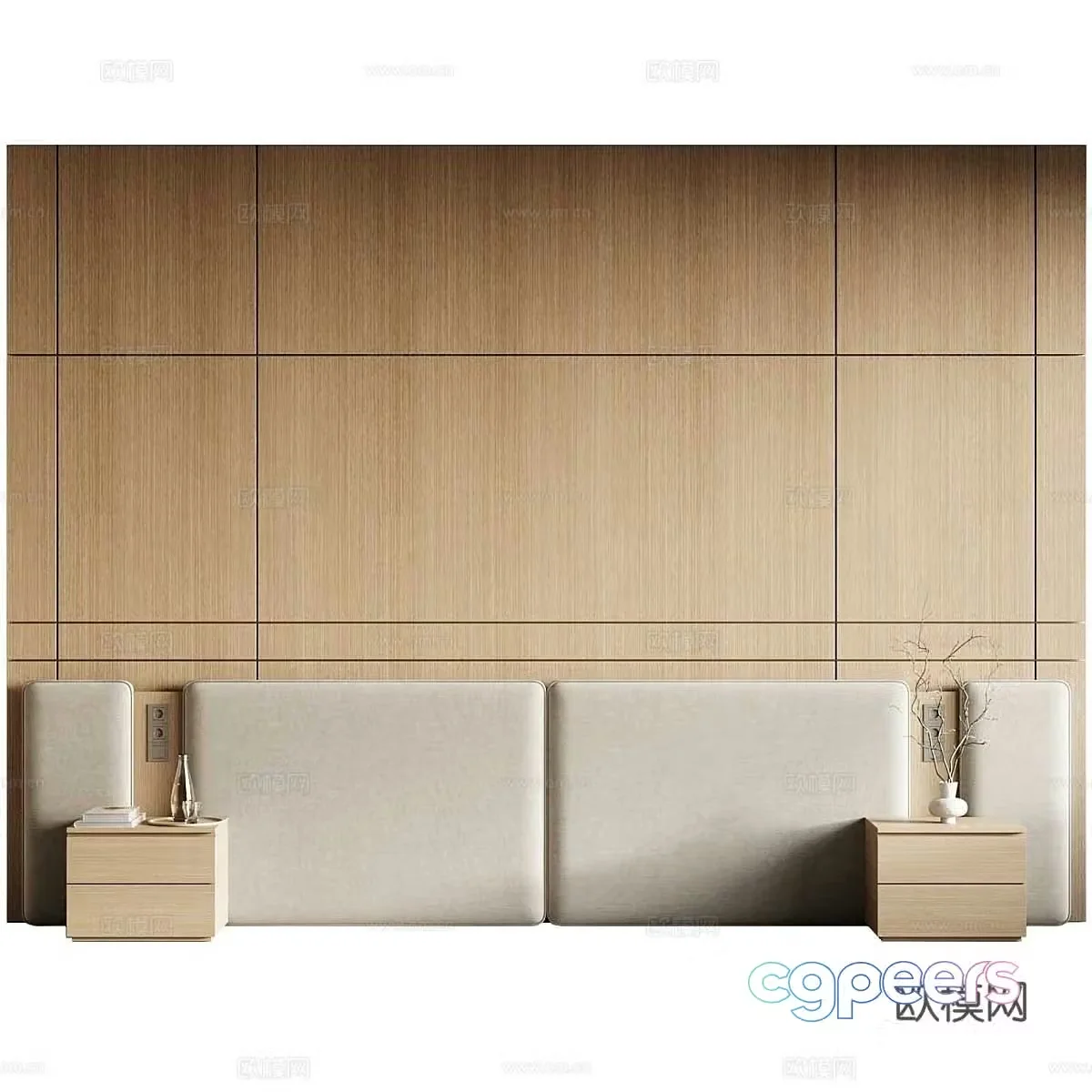 Modern bedside background wall 3d model