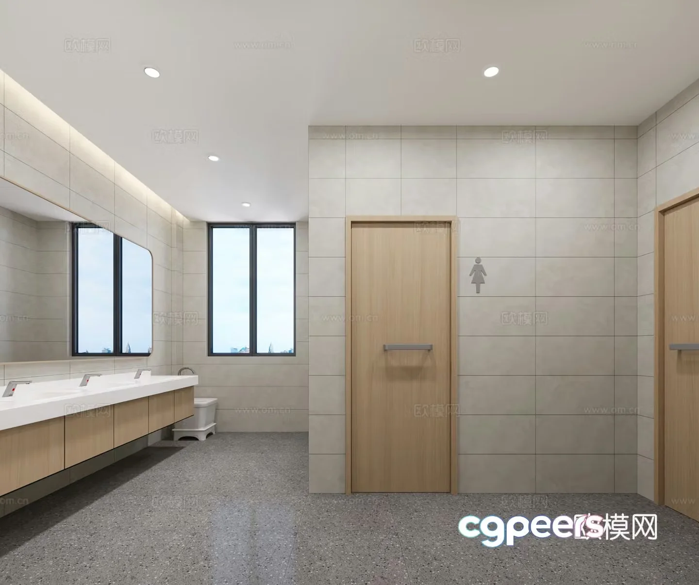 Public bathroom 3d model