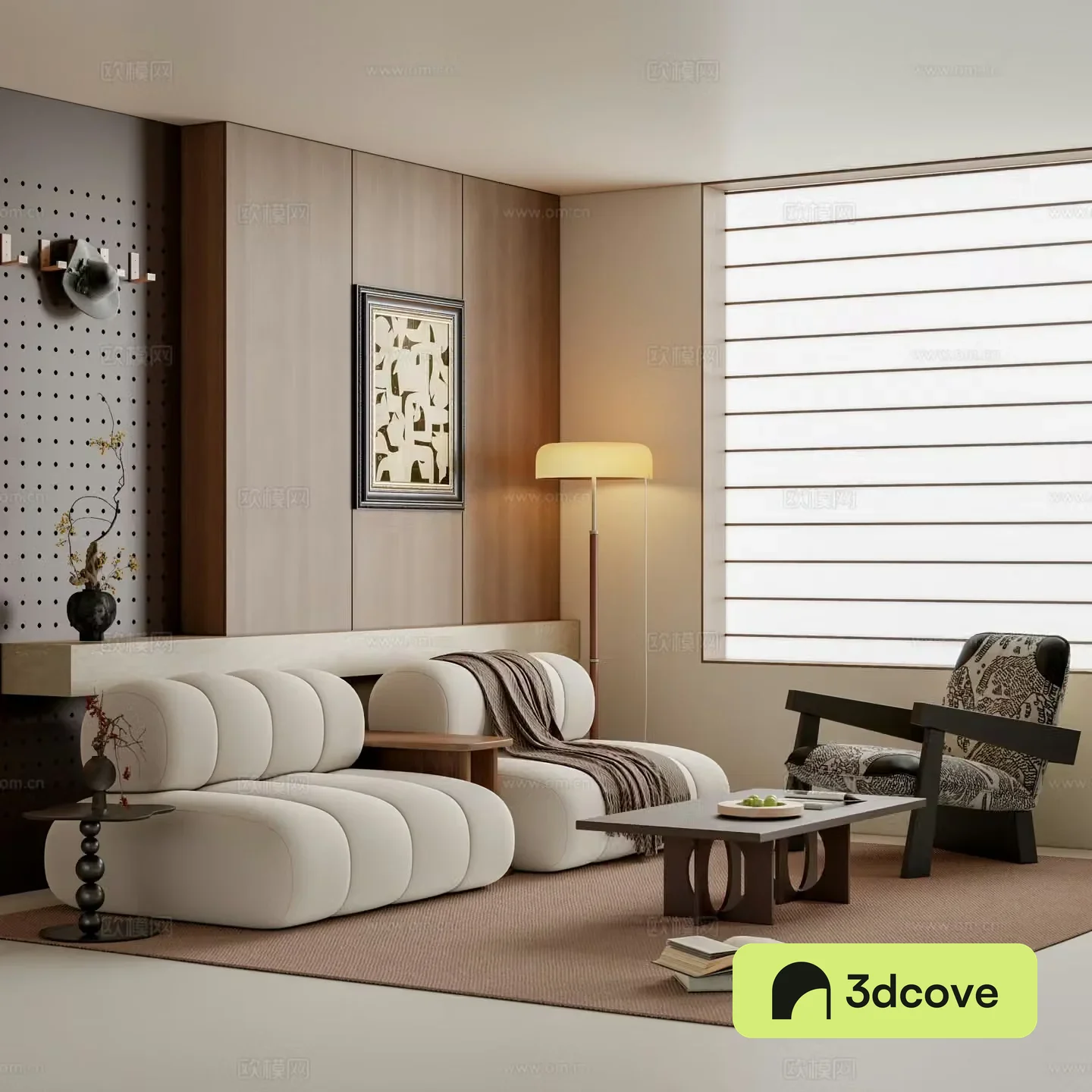 Middle-aged living room 3d model