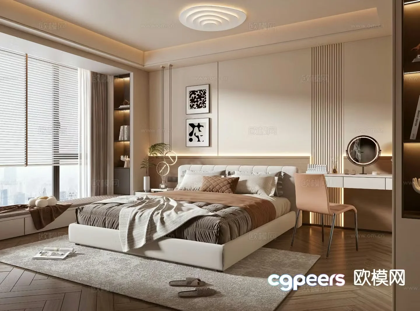 Cream style bedroom master bedroom 3d model