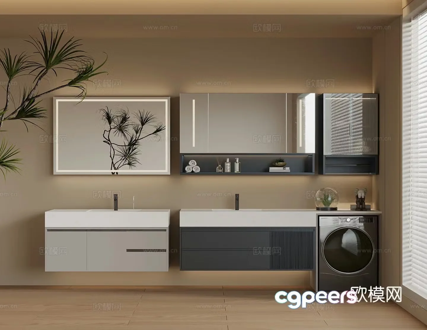 Modern bathroom cabinet 3d model