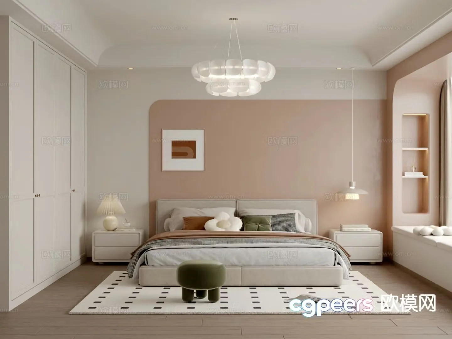 Cream style bedroom master bedroom 3d model