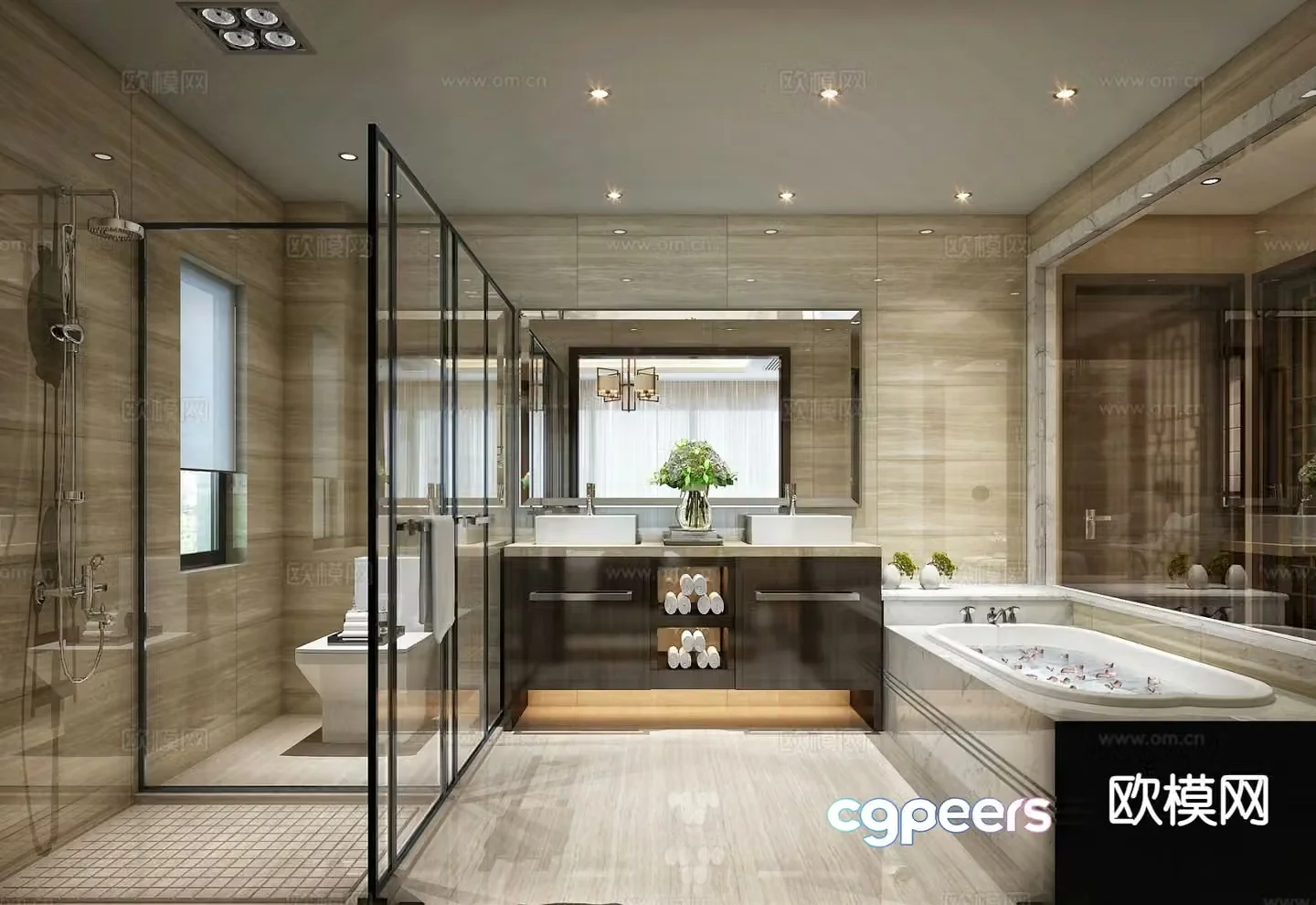 New Chinese style bathroom bathroom master bathroom 3d model