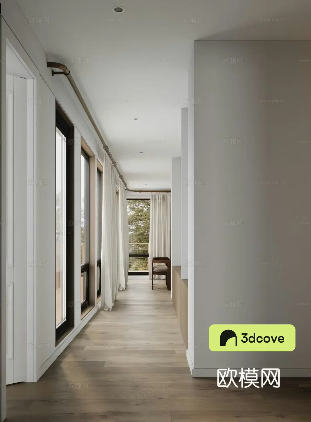 Modern balcony aisle
