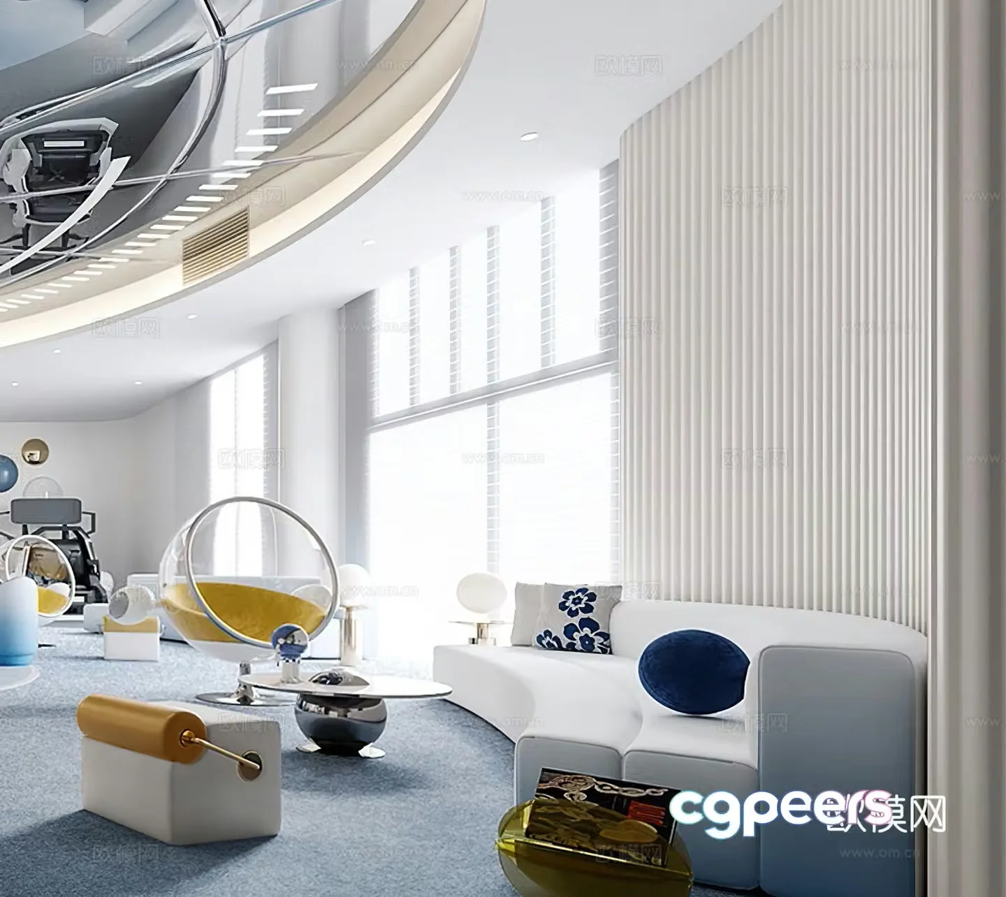 Modern children’s amusement park Exhibition hall Booth combination sofa Children’s entertainment room Space scene entertainment 3D model