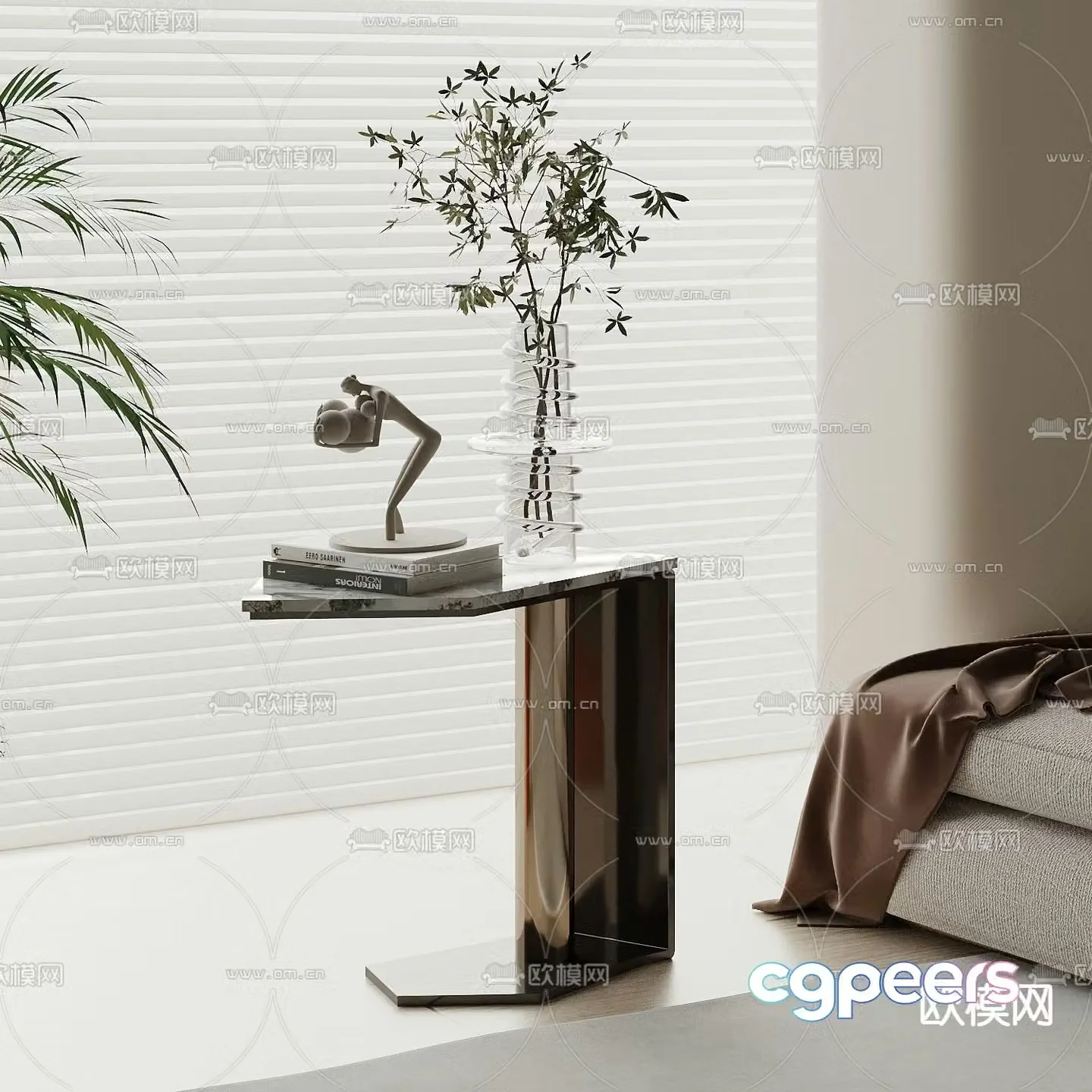 Modern side table round table corner table 3D model