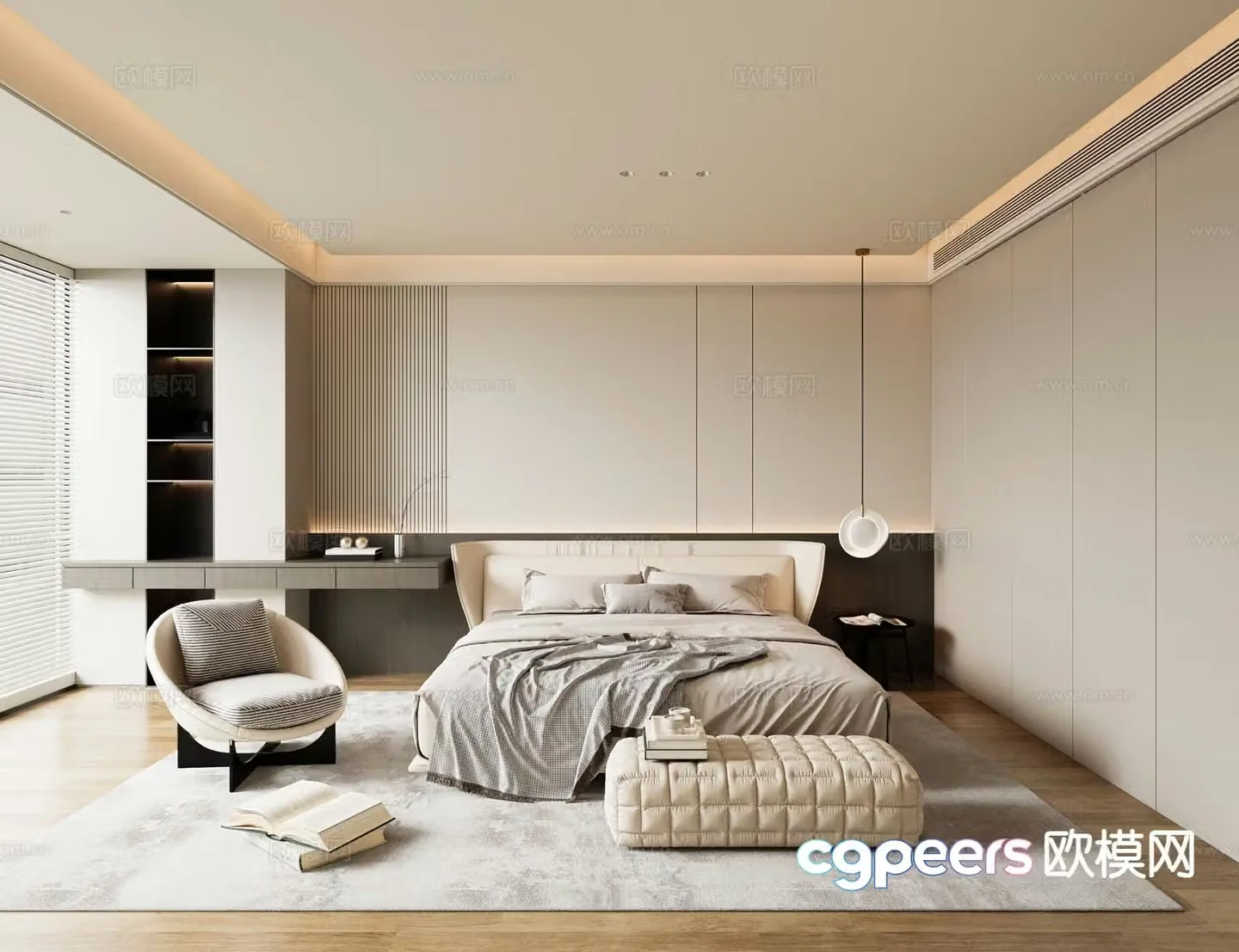 Modern bedroom master bedroom 3d model