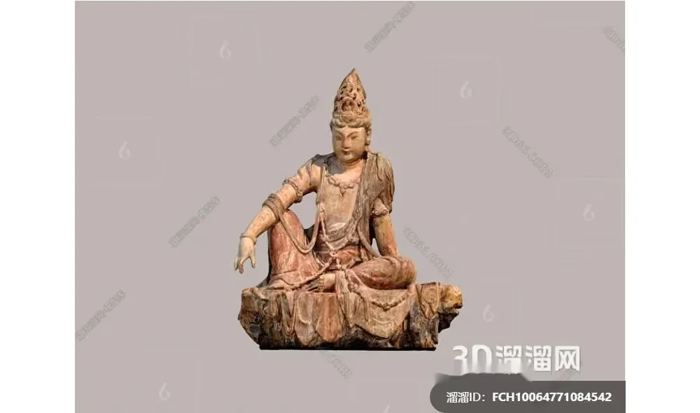 A Statue Of A Person In A Sitting Position 3D Model – 1536 – VRAY Render