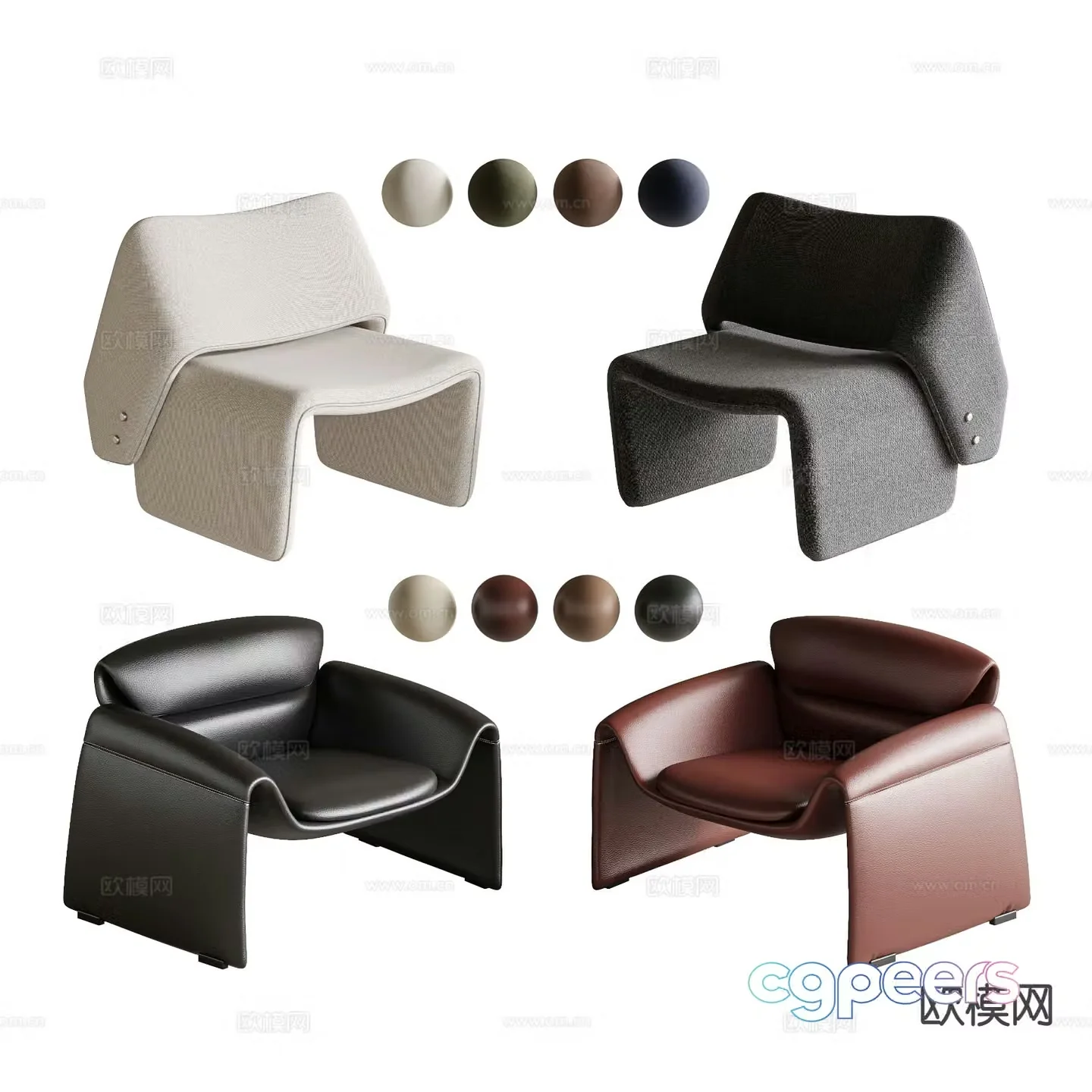 Modern single sofa 3d model