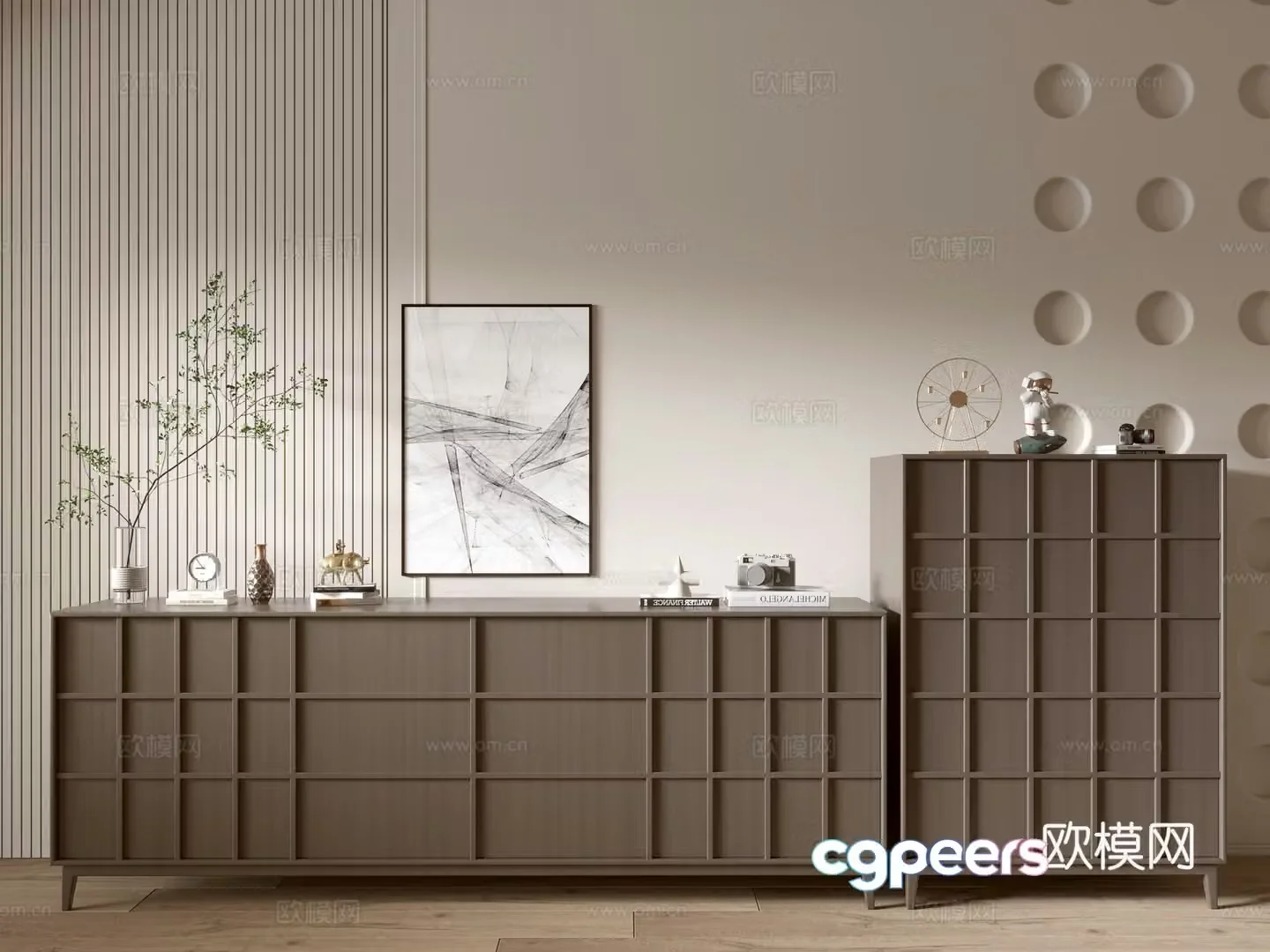 Modern wood grain cabinet minimalist wind cabinet whole cabinet sideboard cabinet balcony cabinet storage cabinet 3d model