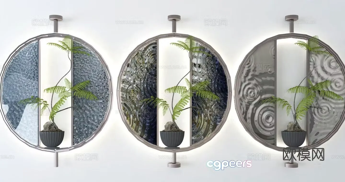 Plant wall decoration green plant hanging decoration 3d model