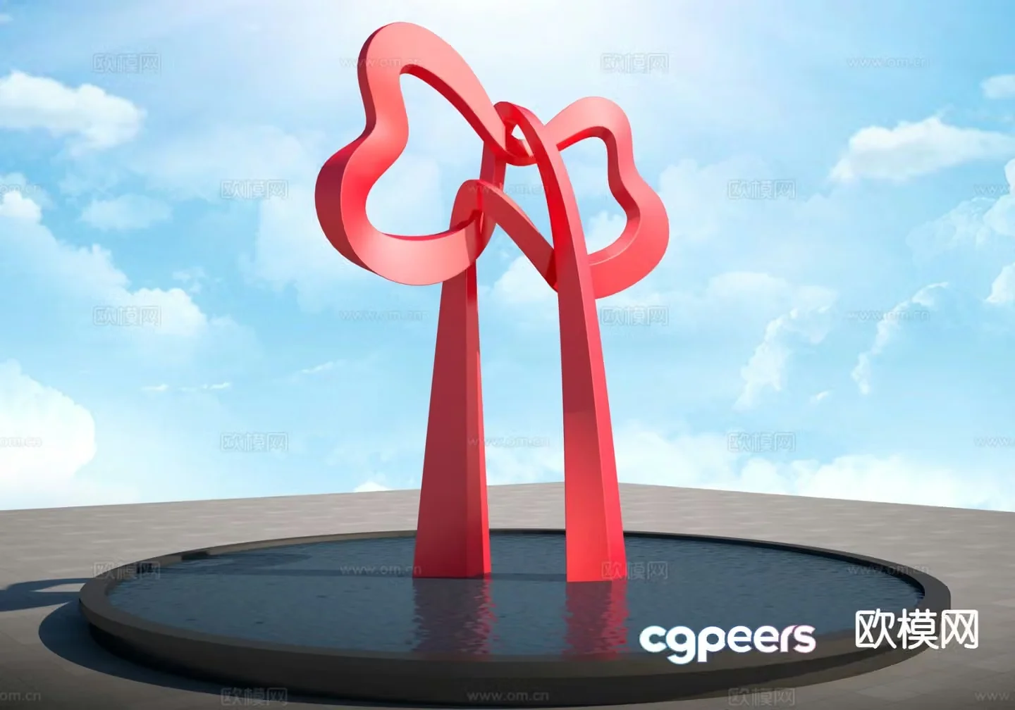 Love Butterfly Sculpture Urban Sculpture 3D Model
