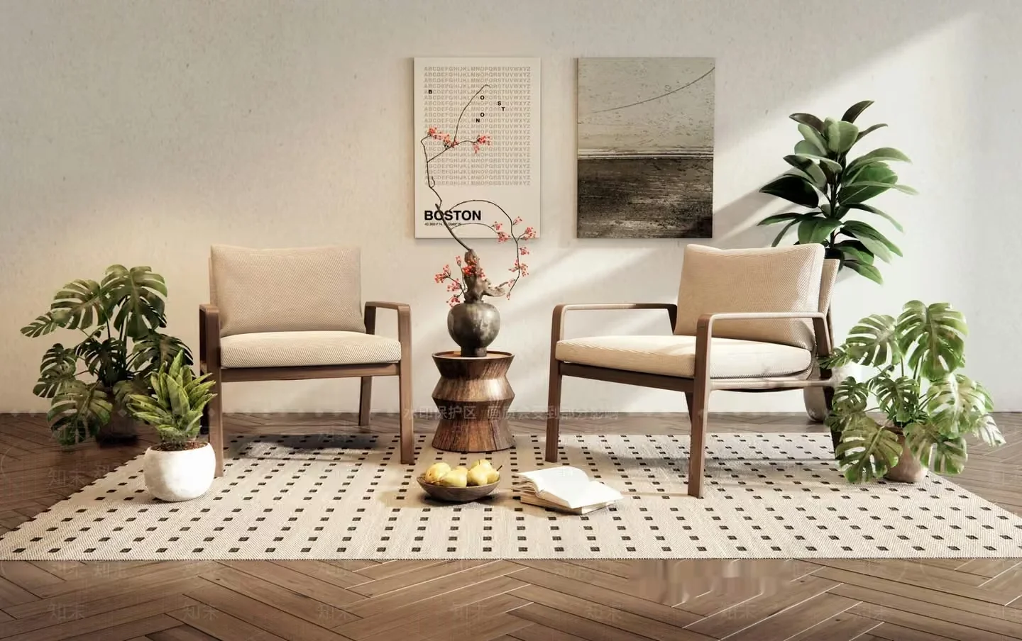 Modern Living Room 3D Model – 22147 – VRAY Render