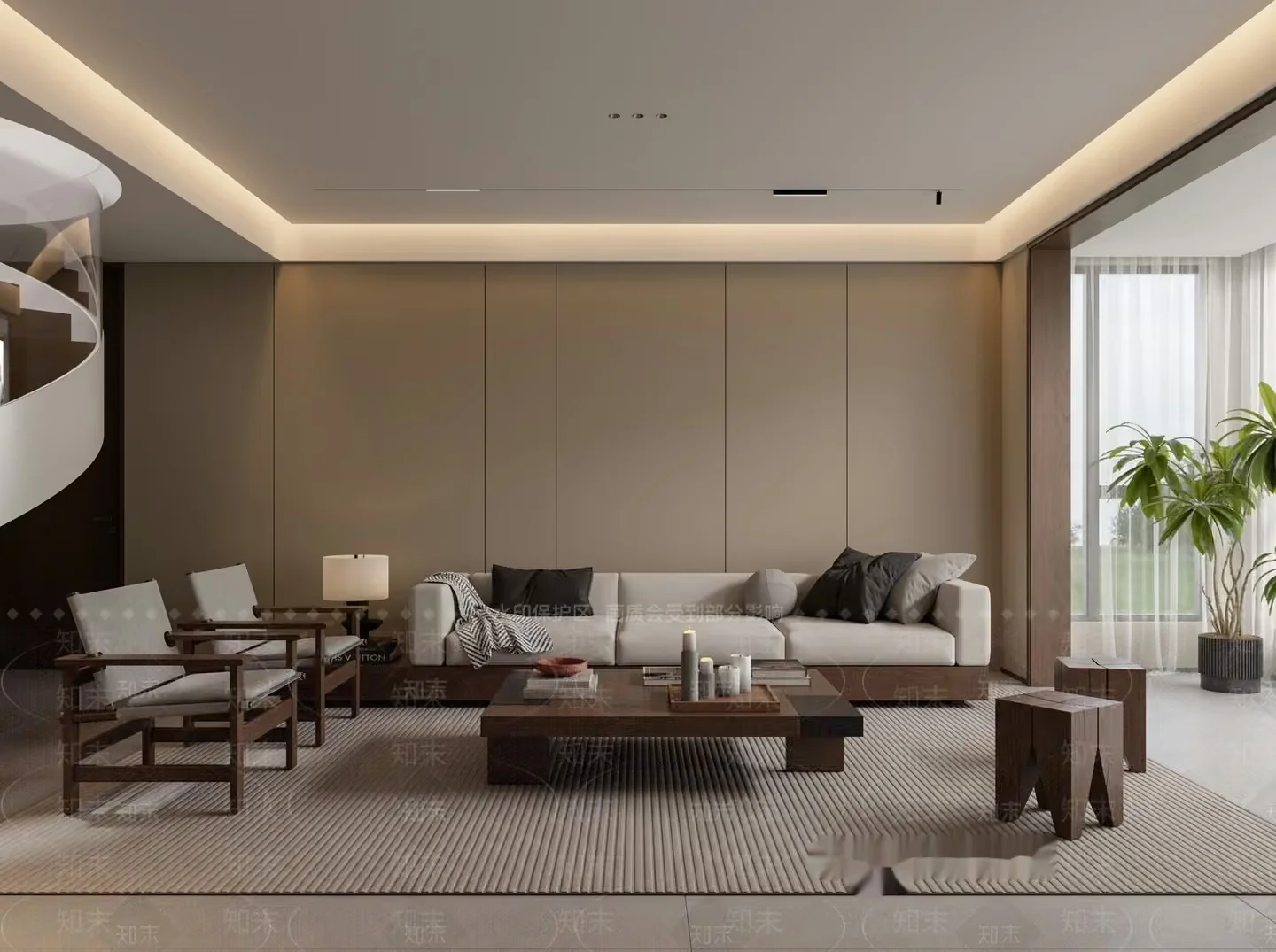 Modern Living Room 3D Model – 16404 – VRAY Render