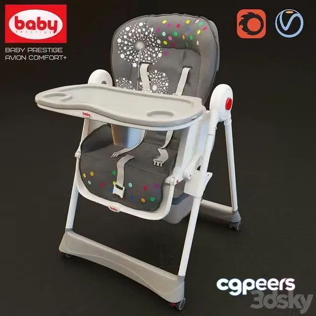 3ds Max Free – Highchair Baby Prestige Avion Comfort