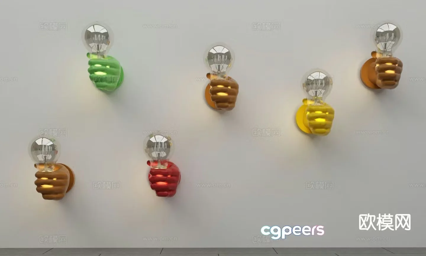 Hand held wall lamp colorful wall lamp 3d model