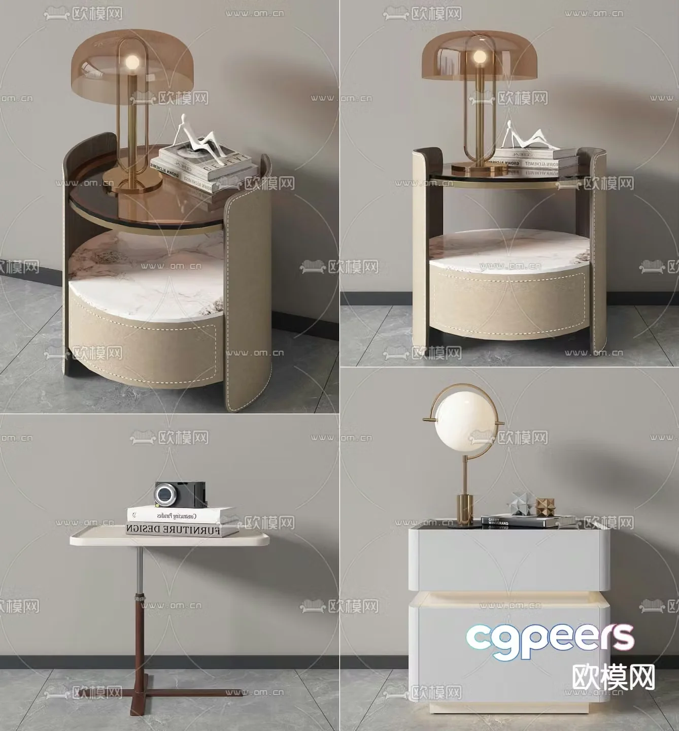 Modern bedside table 3d model