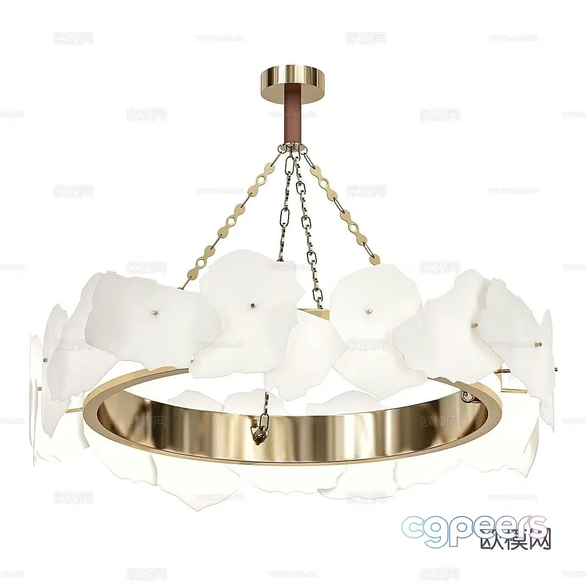 Light luxury hall chandelier 3D model