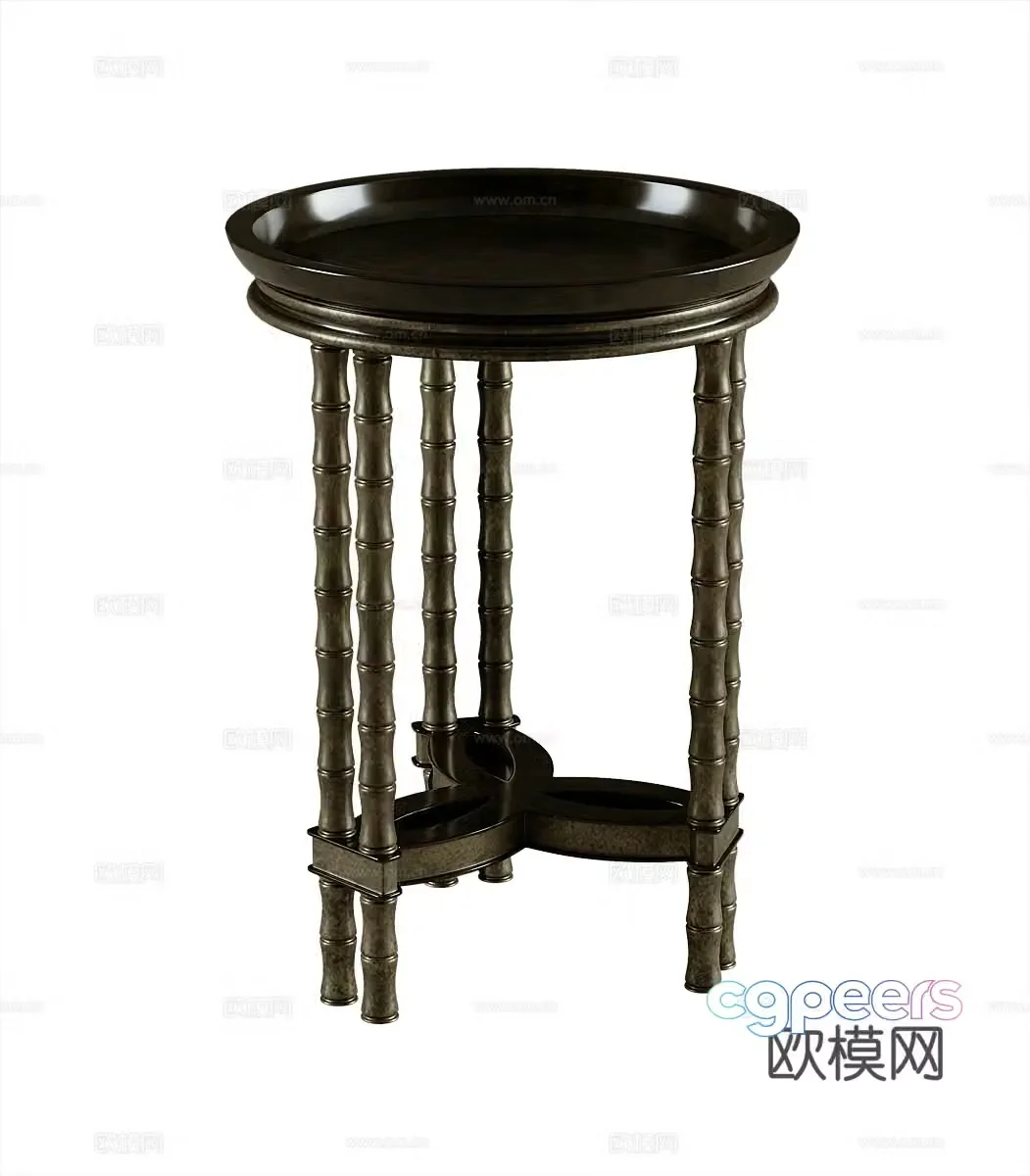 American round table and corner table 3D model