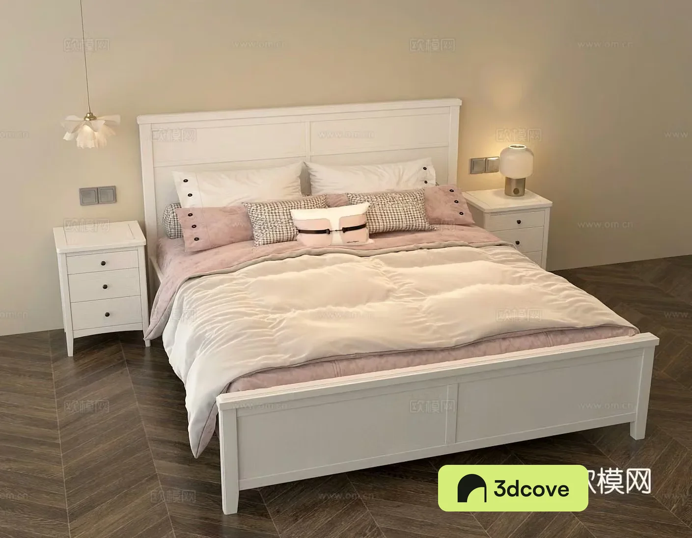 French American -style bedside table chandeliers