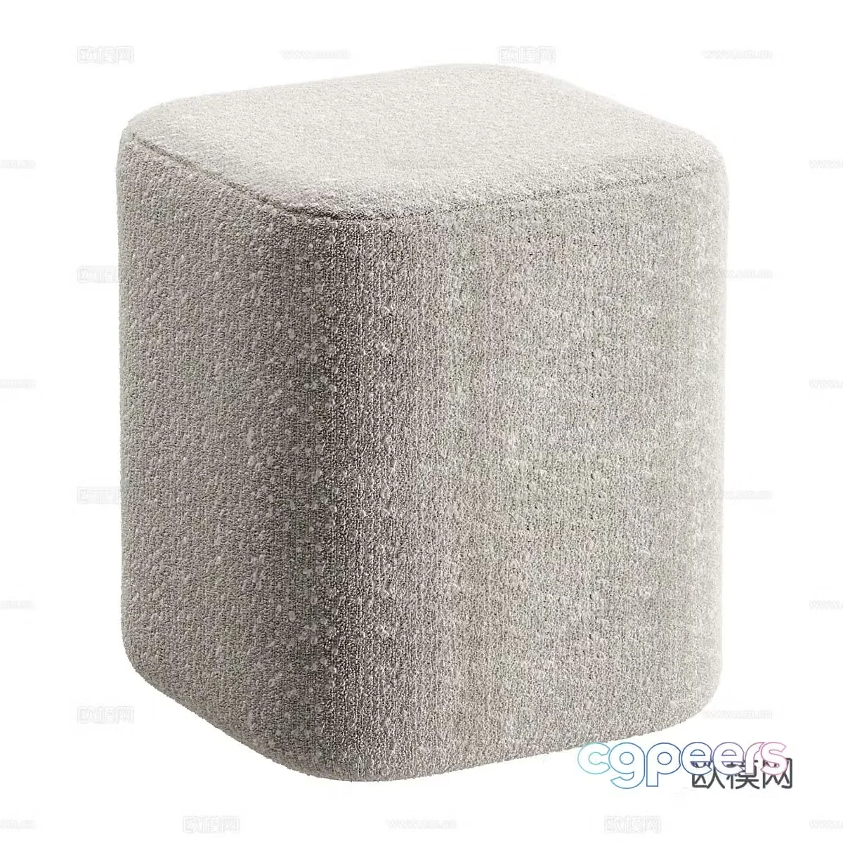 Modern fabric stool 3D model